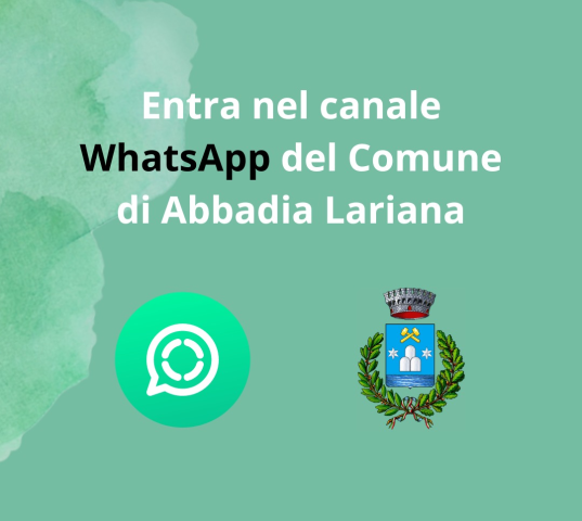 Nuovo Canale Whatsapp del Comune di Abbadia Lariana
